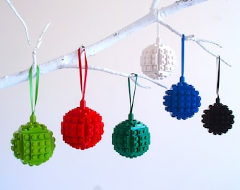 Decoración de Navidad hecho a mano con LEGO(r) Ladrillos Navidad Bauble árbol de Navidad decoración relleno de almacenamiento