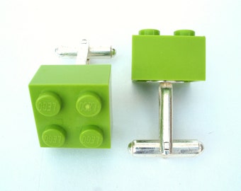 Lime Brick Cufflinks Handmade with LEGO(r) Bricks