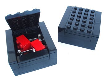 Black Cufflinks Gift Display Box Hecho a mano con los gemelos de ladrillos LEGO(r) se venden por separado