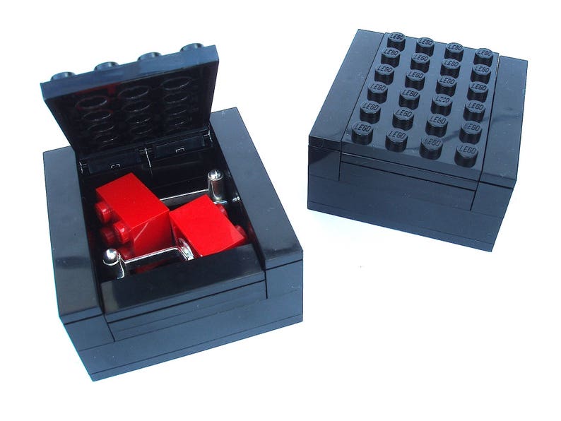 BLACK Cufflinks Gift Display Box Handmade with LEGOr bricks cufflinks sold separately image 1