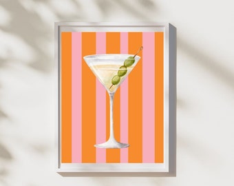 Dirty Martini Cocktail coloré Impression artistique
