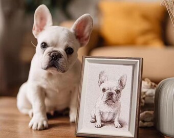 Custom Pet Portrait Sand Art, Handmade Pet Memorial Gift, Personalized Dog Cat Portrait from Photo, Pet Loss Sympathy Gift