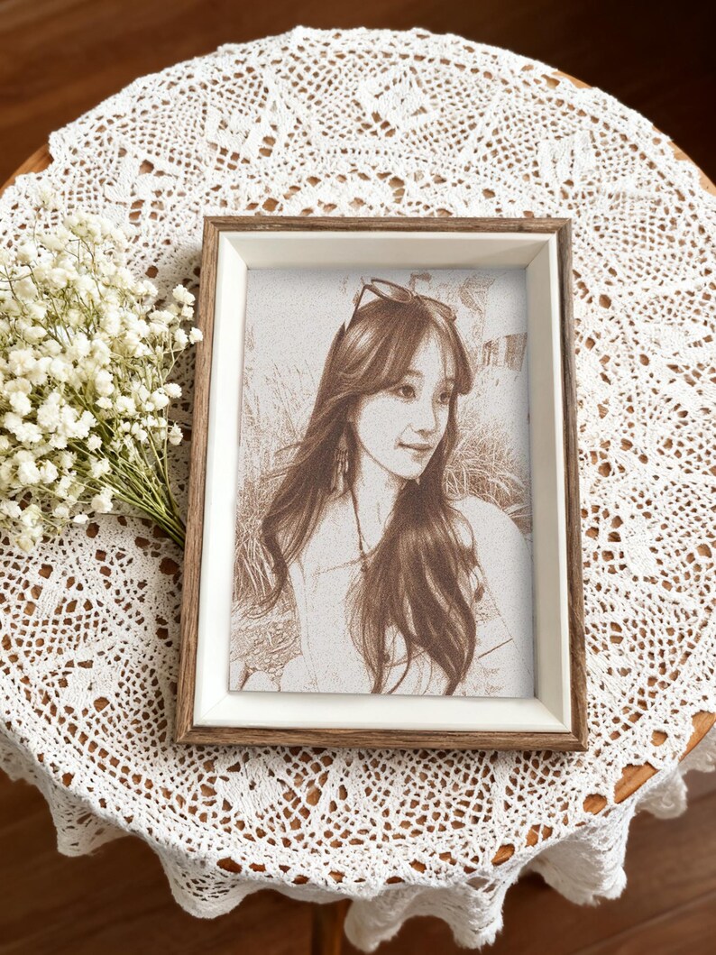 Custom Sand Art Portrait Frame – Personalized Photo Gift, Handmade Natural Sand Painting, Unique Anniversary or Wedding Keepsake image 6