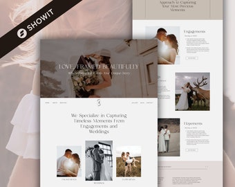 Plantilla de sitio web para fotógrafos / Sitio web de fotografía / Plantilla de sitio web de Showit / Diseño de sitio web de Showit / Servicios de fotografía