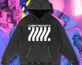 C0RRUPTED | Techwear Acid Wash Oversized Front Pocket Hoodie