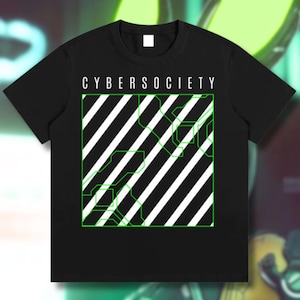 Cyber Striper | Unisex Black Tee