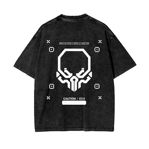 D3LTA H1VE - Black Unisex Techwear Oversized Tee