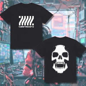 CORRUPTED // Black Unisex Techwear Skull Tee
