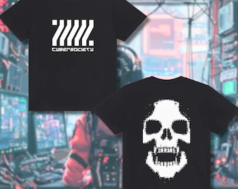 CORRUPTED // Black Unisex Techwear Skull Tee