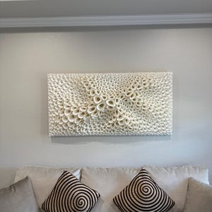 Coral Sponge | Modern 3D Printed Geometric Wall Art with 675 Pieces | Contemporary Parametric Designs (36 x 18 inches)