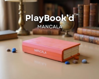PlayBook'd Mancala | Book Board Game | Shelf Decor | Magnetic Locking For Travel