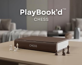 PlayBook'd Chess Set | Book Board Game | Shelf Decor | Magnetic Locking For Travel