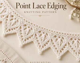 Point Lace Edging Knitting Pattern | Vintage Lace Trim (Digital Download)