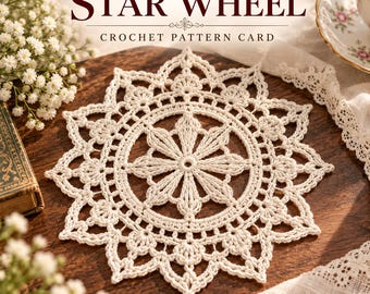 Star Wheel | Crochet Pattern Card | Vintage Motif Crochet Pattern | Digital Download