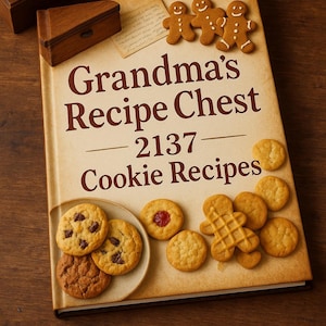 Grandma&#39;s Cookie Recipe E-Book: 2137 Vintage Baking Recipes (Digital Download PDF