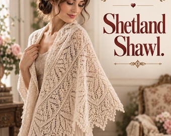 Shetland Shawl Knitting Pattern | Vintage Lace Design (Digital Download)