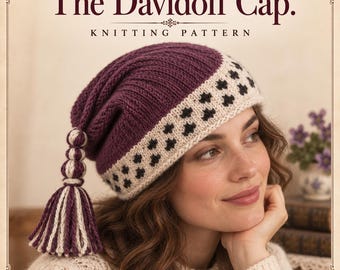 The Davidoff Cap Knitting Pattern | Vintage Tassel Headwear (Digital Download)