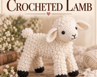 Vintage Crocheted Lamb Pattern Card | Digital Download