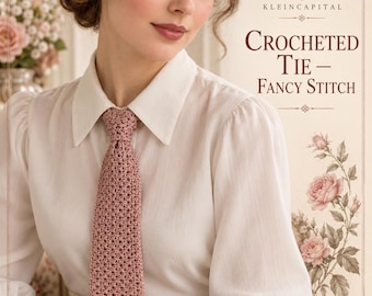 Crocheted Tie Pattern | Vintage Fancy Stitch (Digital Download)