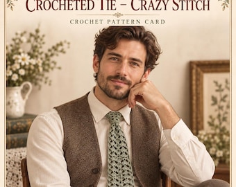 Crocheted Tie Pattern | Crazy Stitch Vintage Style (Digital Download)