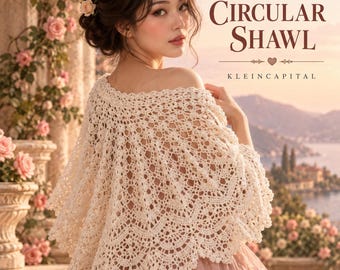 Circular Shawl Crochet Pattern | Vintage Lace Design (Digital Download)