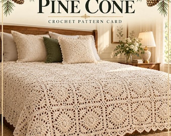 Pine Cone | Crochet Pattern Card | Vintage Motif Bedspread and Runner Crochet Pattern | Digital Download