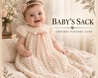 Vintage Baby Sack Crochet Pattern Card | Romantic Heirloom Design (Digital Download)