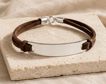 Handmade Gold & Silver Plated Copper Bracelet, Minimal Suede Cord Bracelet, Unisex Adjustable Jewelry