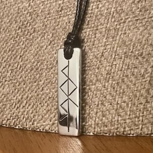 Viking Thor Symbol Handmade Engraved Necklace, Copper or Silver Plated Strength or Protection Gift