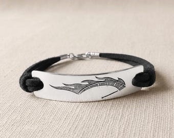 Speedometer Bracelet, Hand Engraved Motorsport Jewelry, Personalized Car Lover Gift for Him