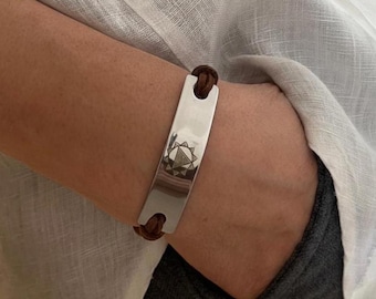 Hand Engraved Chakra Manipura Bracelet Brass or Silver Plated Solar Plexus Energy Jewelry