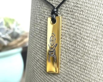 Shamanic Deer Symbol Necklace,Spirit Animal Talisman, Protection Amulet Jewelry,Saami jewelry