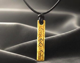 Handmade Hammered Turkish Jewelry, Göktürk Engraved Copper or Silver Plated Necklace
