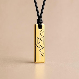 Hand Engraved Freya Necklace, Viking Pendant, Norse Goddess Gift Gold Plated