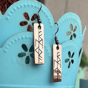 Freya Viking Symbol Copper Earrings, Norse Mythology Jewelry, Healing Energy, Freya Symbol Earrings, Viking Jewelry, Viking Earrings