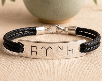 Hand Engraved Gokturk Bracelet, Old Turkic Script Jewelry, Turkish Heritage Gift for Him