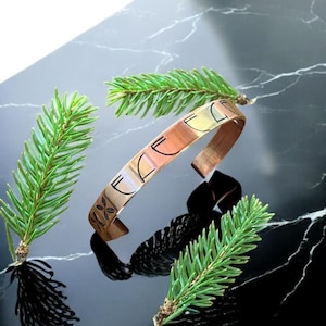 Regalo de pulsera grabada personalizada, regalo de pulsera de cobre, pulsera de cobre grabada a mano, pulsera de cobre de diseño personalizado, joyería de cobre,