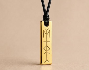 Hand Engraved Eir Necklace, Viking Healing Pendant, Norse Goddess Gift