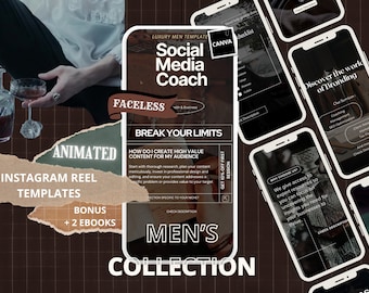 Reels Template Social Media Coach Luxury Men |Social Media Digital Marketing|Social Media Manager |Digital Marketing Template | Canva