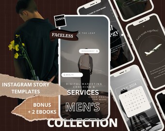 Story Template Digital Marketing Coach Luxury Men |Social Media Digital Marketing|Social Media Manager |Digital Marketing Template| Canva