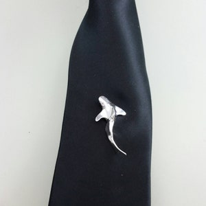 Swimming Shark Tie Tack in Sterling Silver Men&#39;s Accessories handmade