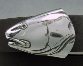 Handmade Sterling Silver Redfish Belt Buckle, for 1.25 inch belts