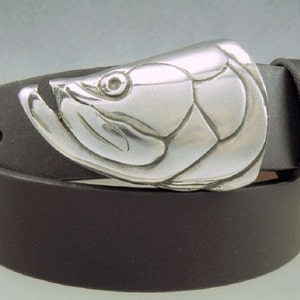 Tarpon Fish 1.25 inch Belt Buckle in Solid Sterling Silver Hand Made Silver King,  Designed and Handcrafted by Peter Senesac