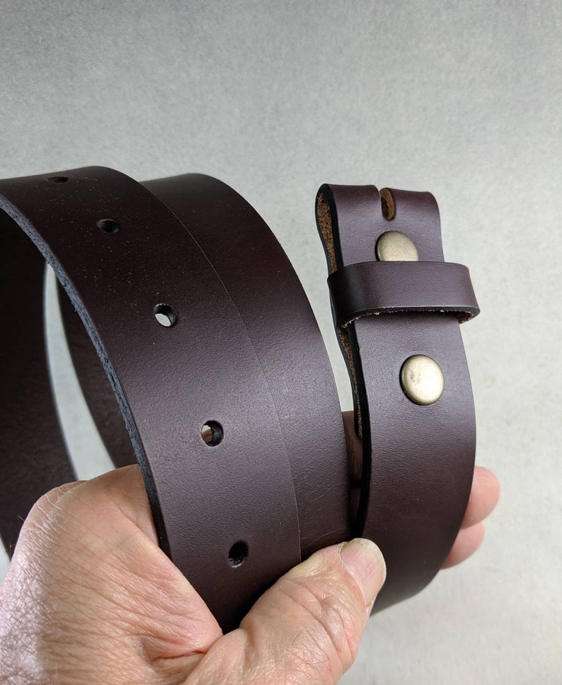 Leather Belt 1.25 Inch Strap With 2 Snaps Casual Genuine Etsy