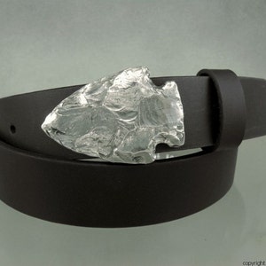 Arrowhead for 1.25 inch Belt Buckle in Textured Solid Sterling Silver - Hand Made Handcrafted by Peter Senesac