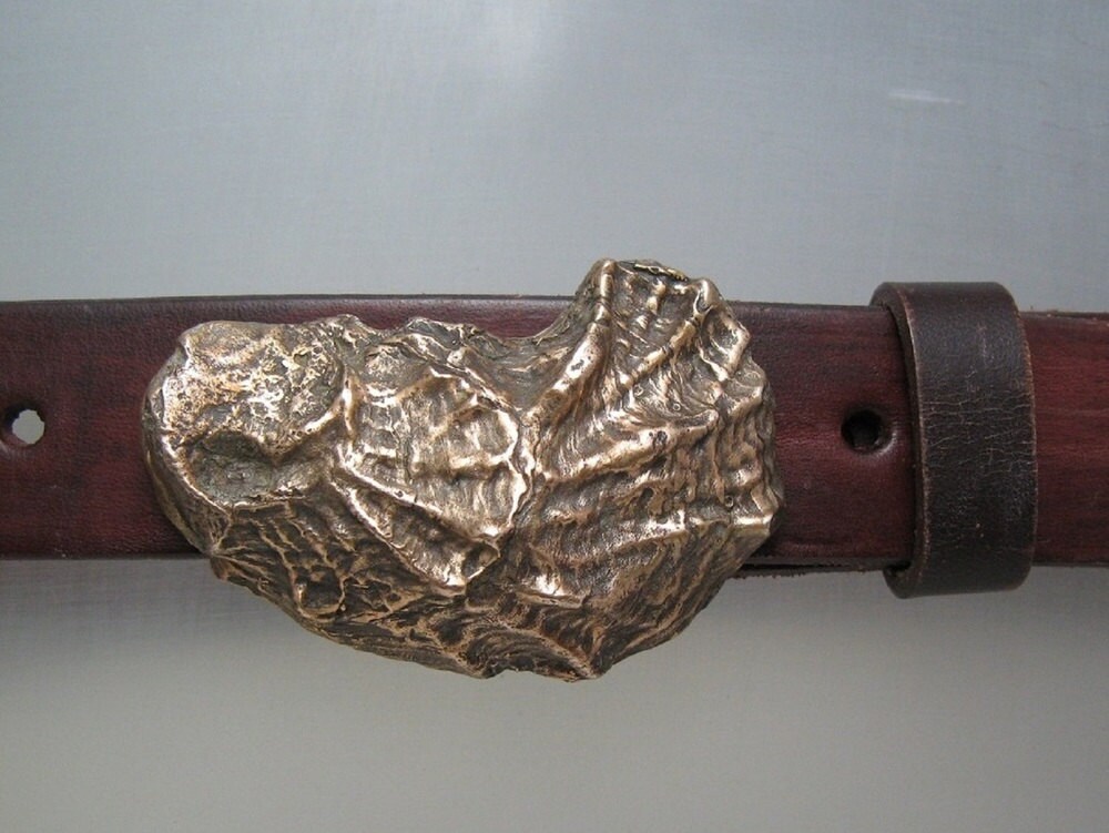 Oyster Shell Solid Bronze Belt Buckle 