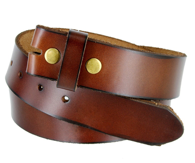 Leather Belt 1.5 Inch Strap With 2 Snaps Casual Genuine Etsy