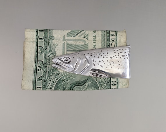 Buy Silver Rainbow Trout Fish Money Clip Hand Made Sterling Silver Mens  Wear Accessories Handcrafted by Peter Senesac Online in India 