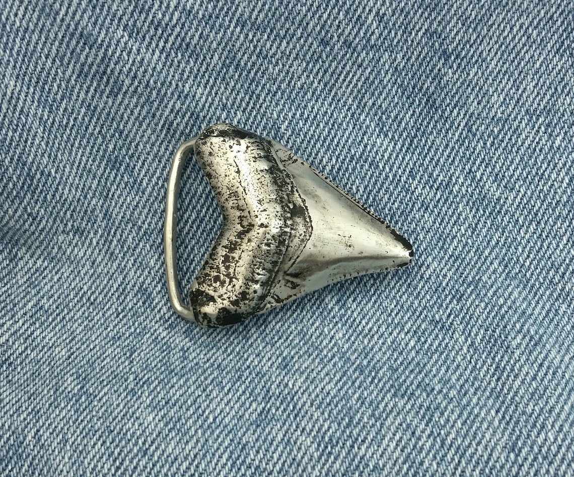 Sharks Tooth Belt Buckle 1.25 in Solid Sterling Silver With Etsy