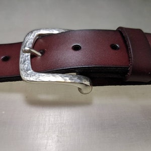 The 1.5 inch Explorer Belt Buckle in Solid Hammered Textured Sterling Silver Hand Made. Men&#39;s silver Buckle.